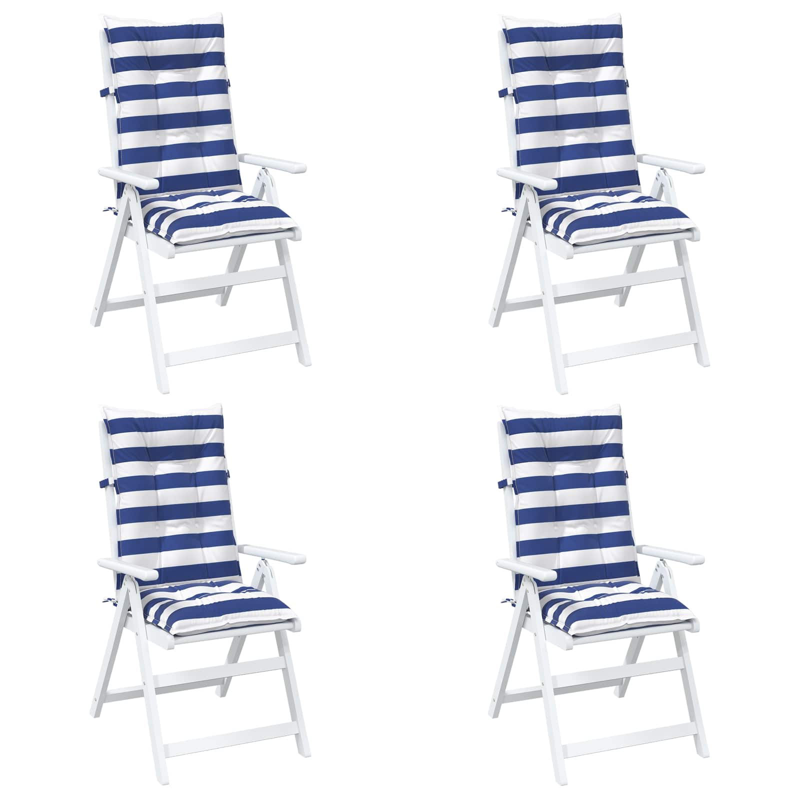 Kissen für draußen 2 pcs Blau und Weiß 120 x 50 x 7 cm Stoff