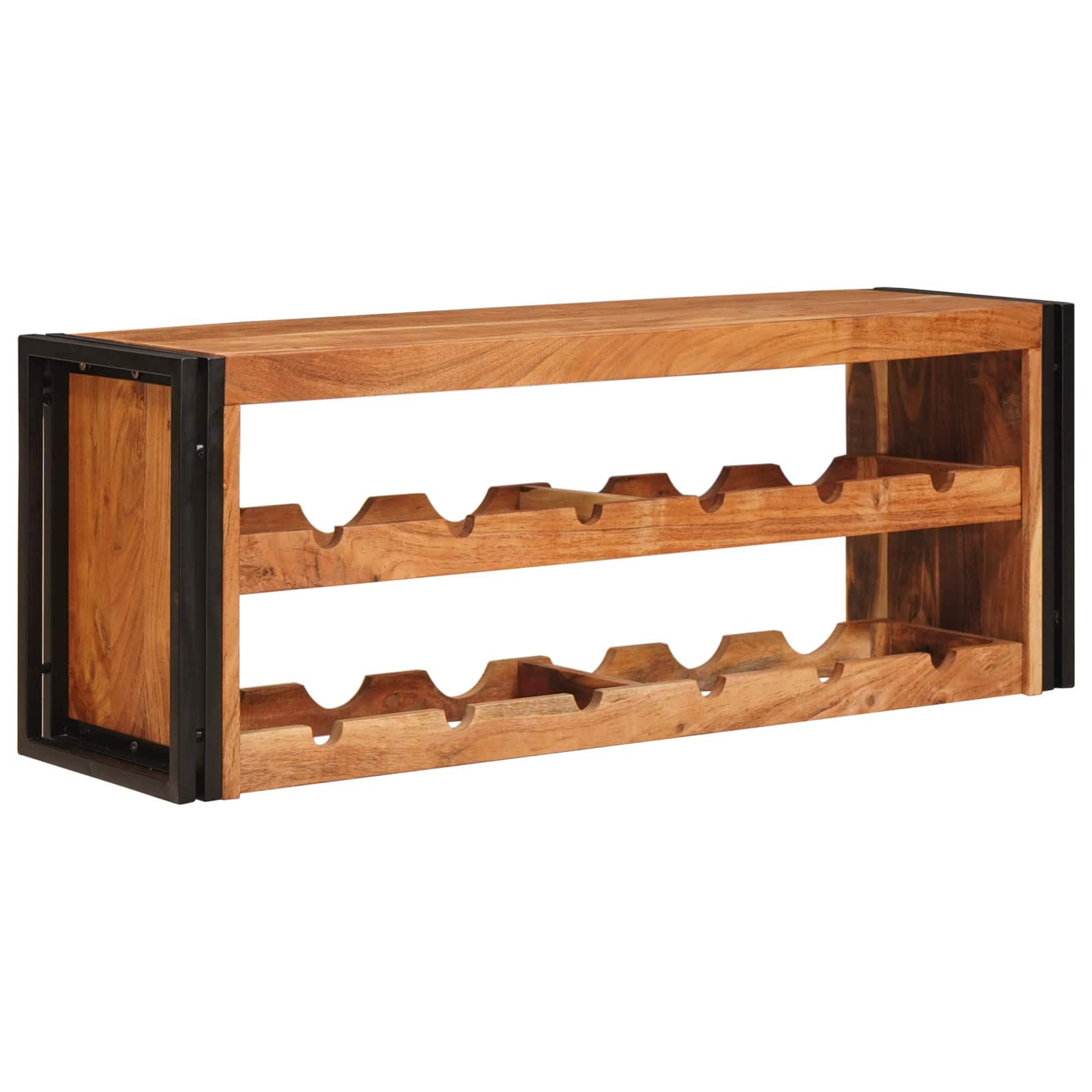 Weinregal Braun 60 x 45 x 33 cm Massives grobes Mangoholz