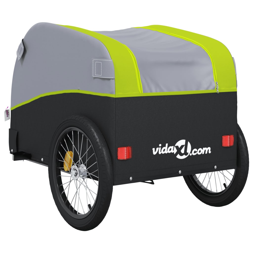 Fahrradanhänger Schwarz und Orange 30 kg Eisen