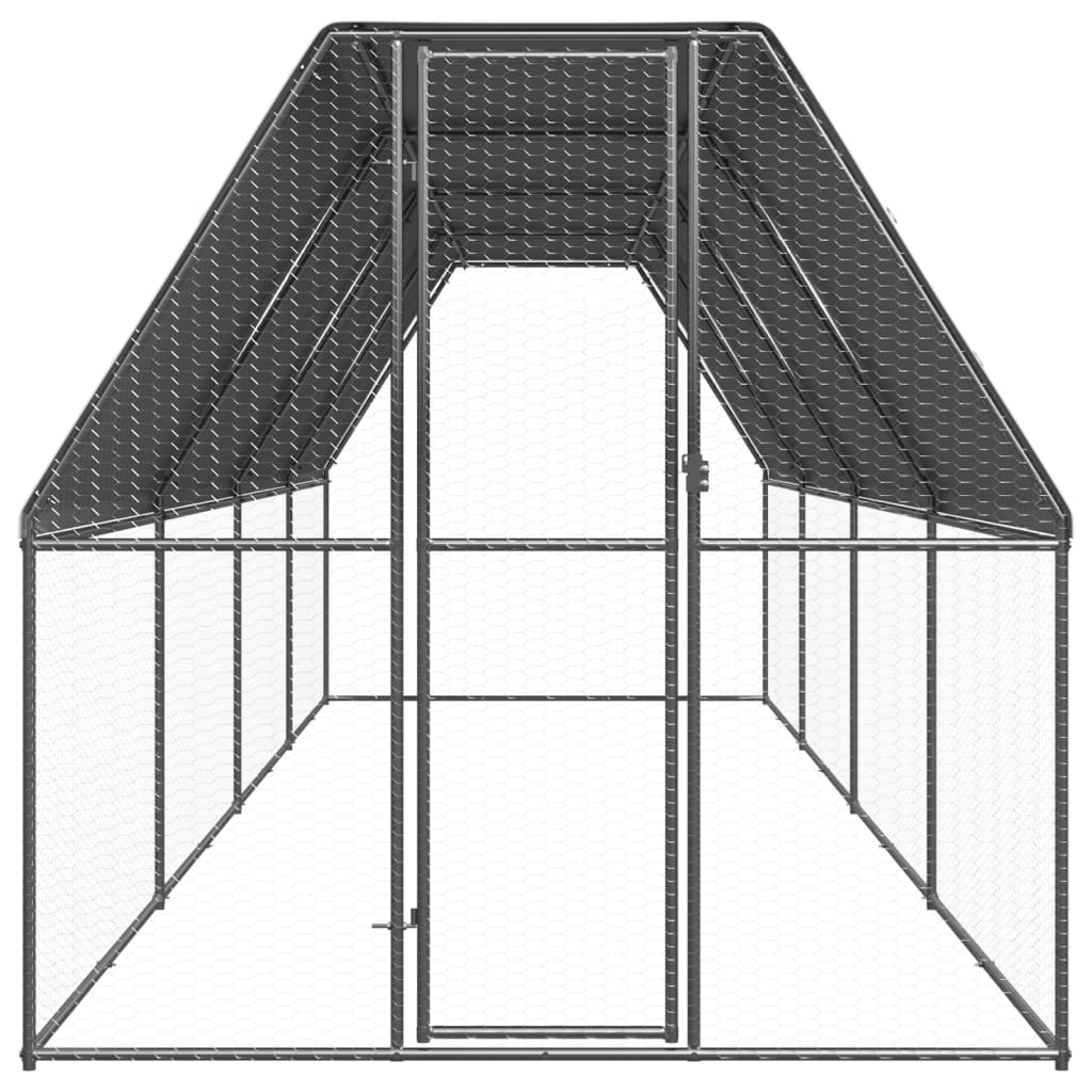 Outdoor-Hühnerkäfig 2x4x2 m Verzinkter Stahl