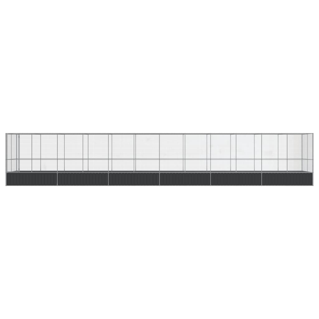 Voliere Silbern 210,5x107x212 cm Stahl