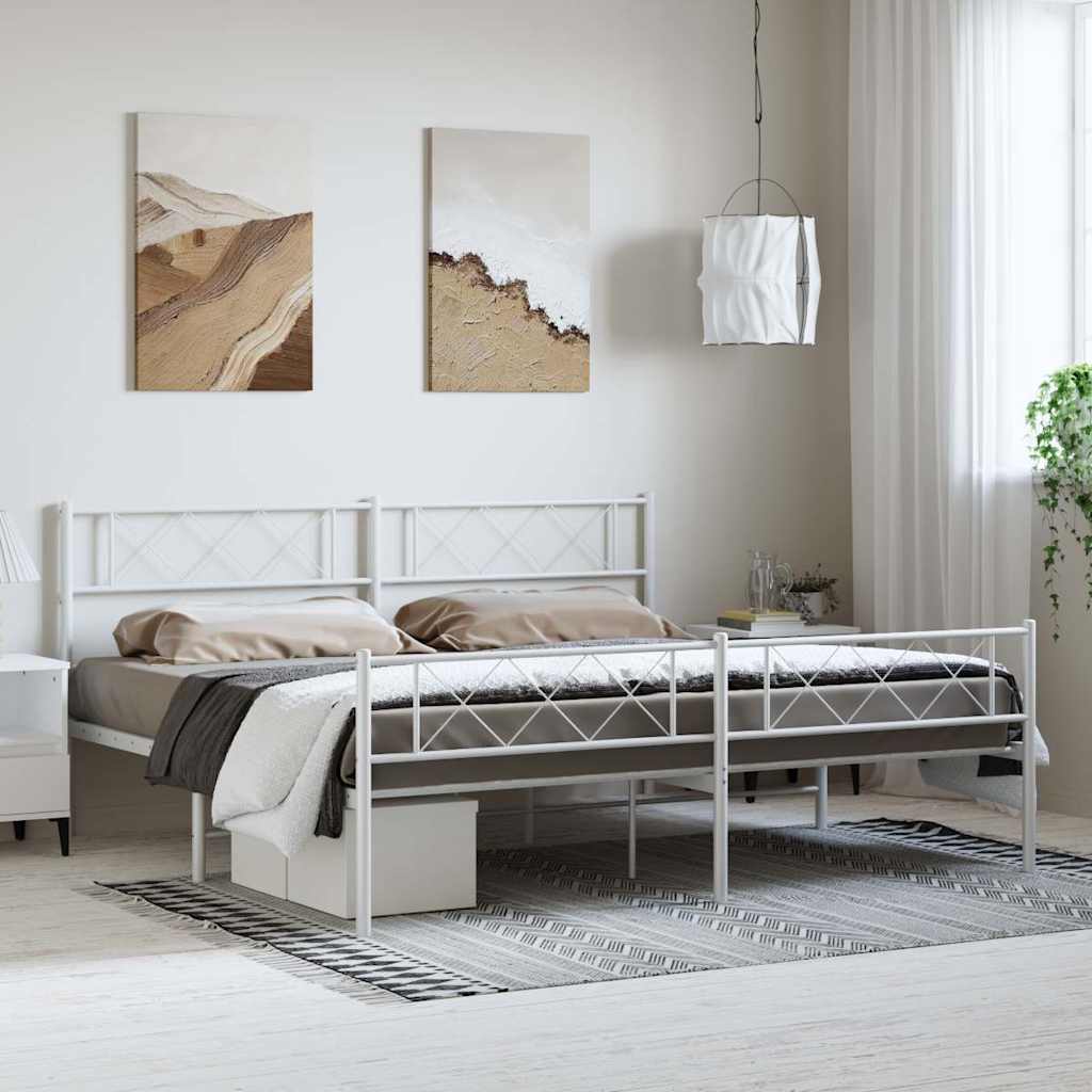 Bettgestell mit Kopfteil Metall Schwarz 100x190 cm