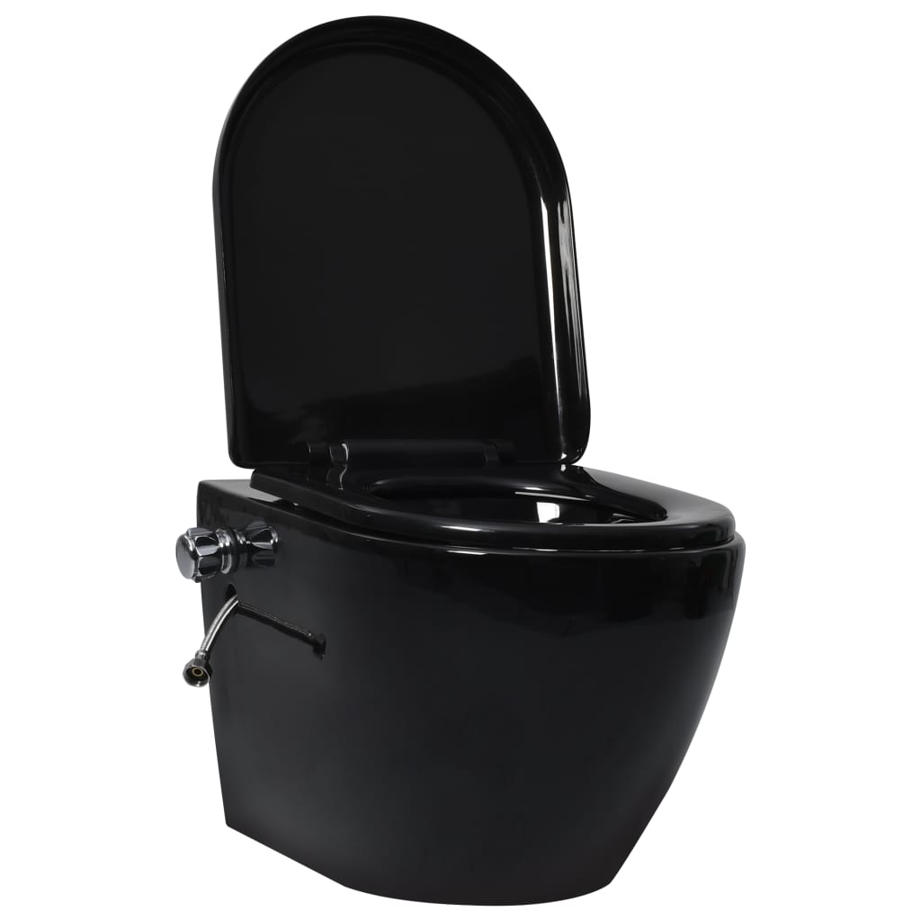 Wand-WC ohne Spülrand mit Bidet-Funktion Keramik Weiß