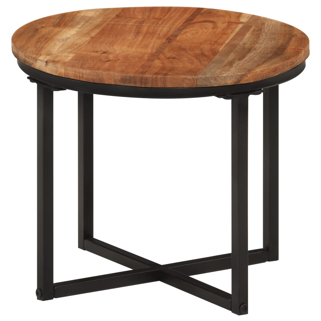 Couchtisch 45x45x35 cm Massivholz Akazie und Eisen