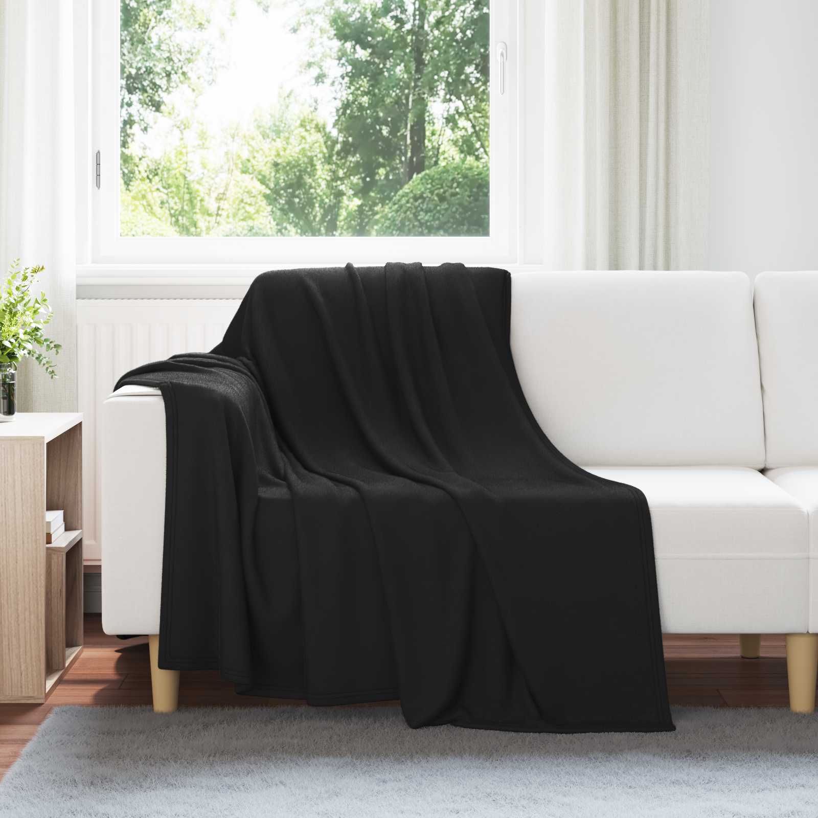 Überwurfdecke Beige 170 x 130 cm Fleece