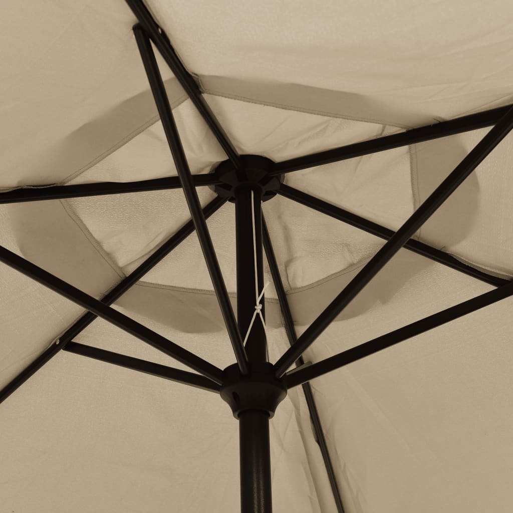 Sonnenschirm mit LED-Beleuchtung Stahl-Mast 300 cm Bordeauxrot