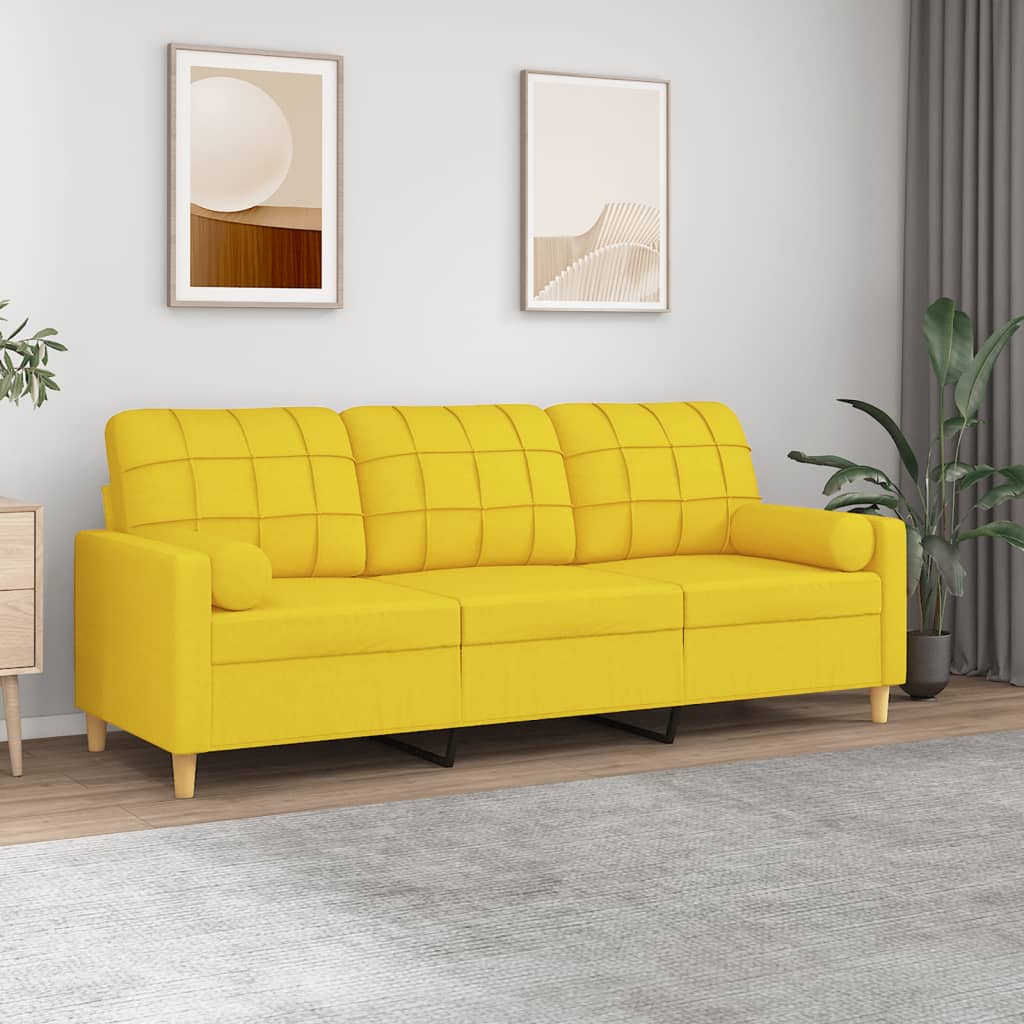 2-Sitzer-Sofa mit Zierkissen Braun 120 cm Stoff