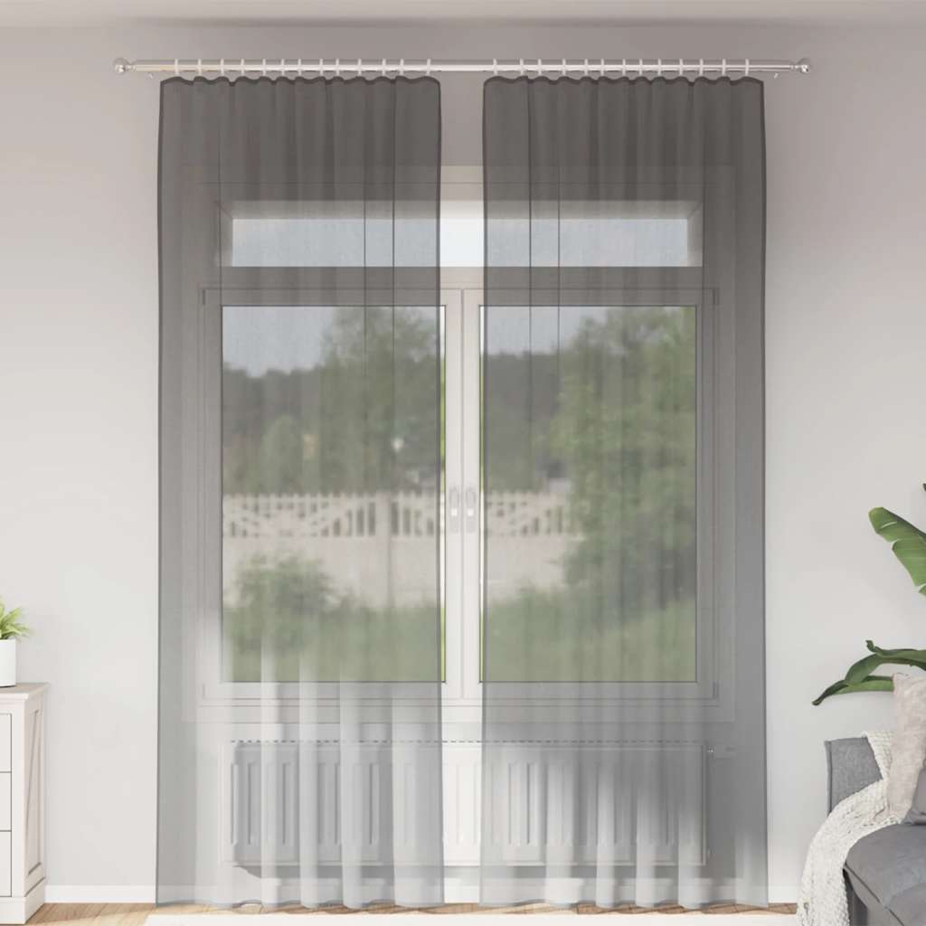 Voile Vorhänge mit Ösen 2 Stk. Apfelgrün 140x140 cm