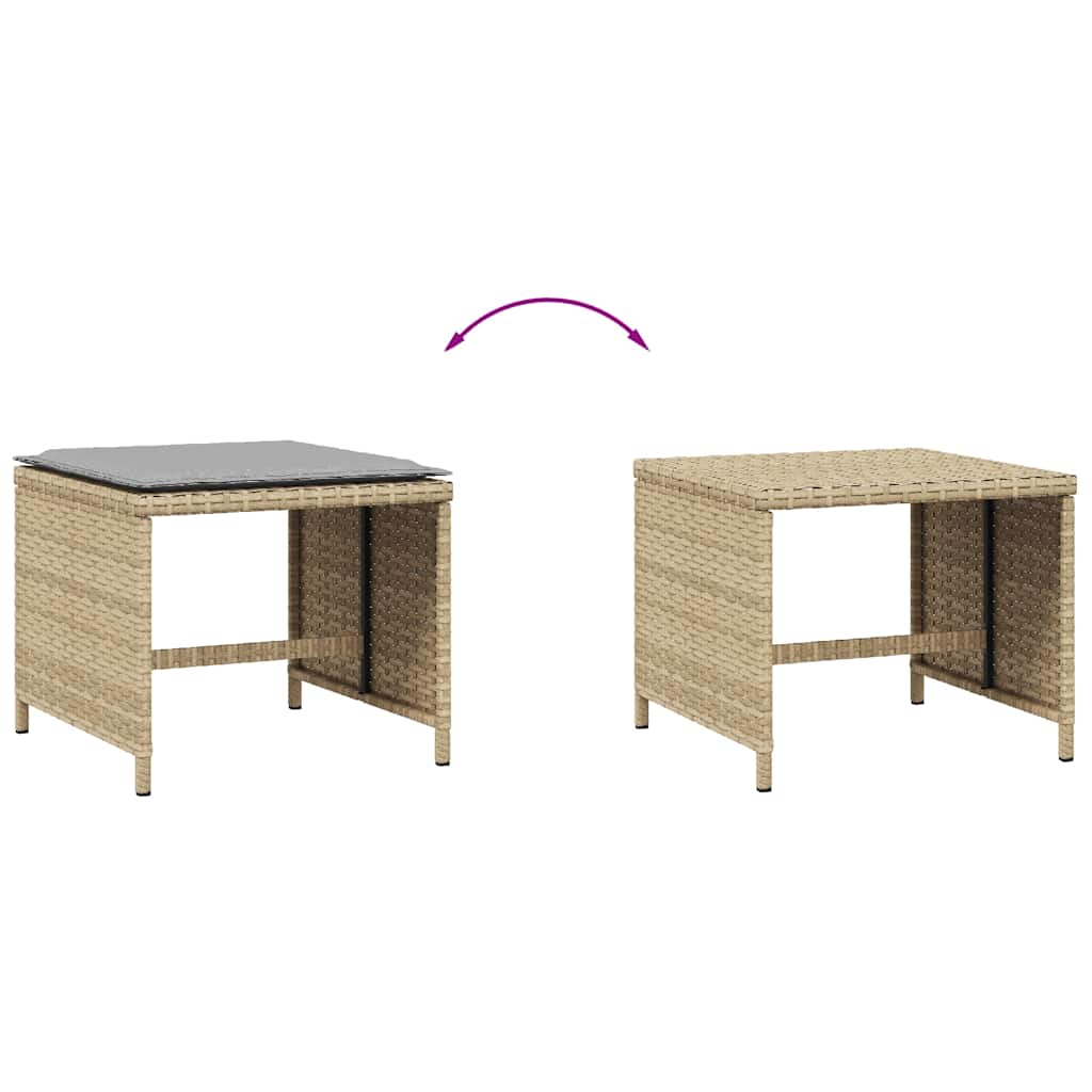 Gartenhocker mit Kissen 4 Stk. Schwarz 41x41x36 cm Poly Rattan
