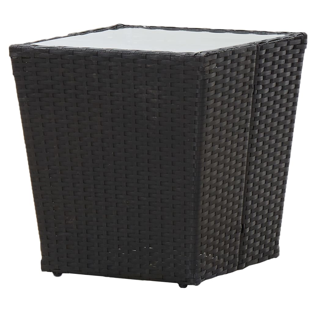 Beistelltisch Beige 41,5x41,5x44 cm Poly Rattan und Hartglas
