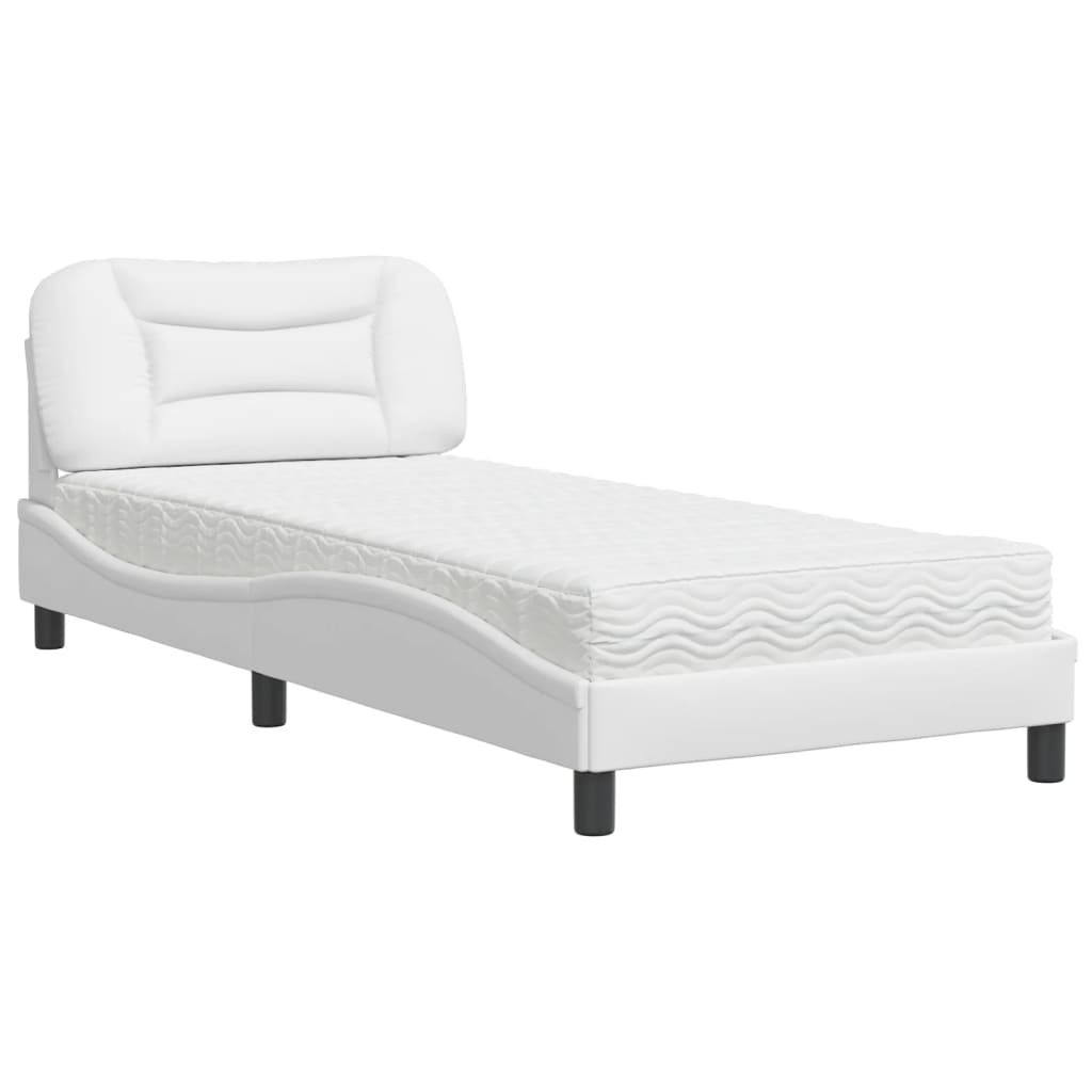 Bett mit Matratze "Hvar" Schwarz 80x200 cm Kunstleder