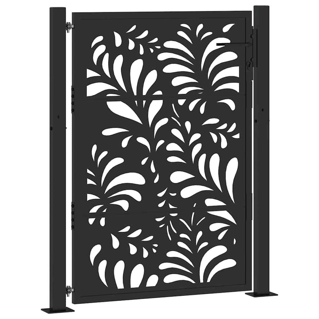 Gartentor Schwarz 100x100 cm Stahl Lichtdesign