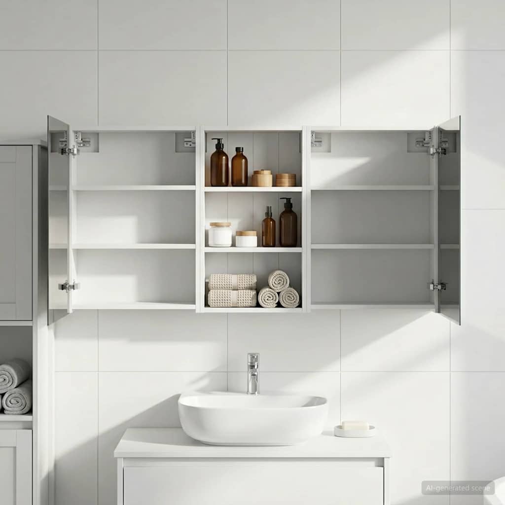 Badezimmerschrank-Set 3 pcs 80 x 10,5 x 50 cm Holzwerkstoff