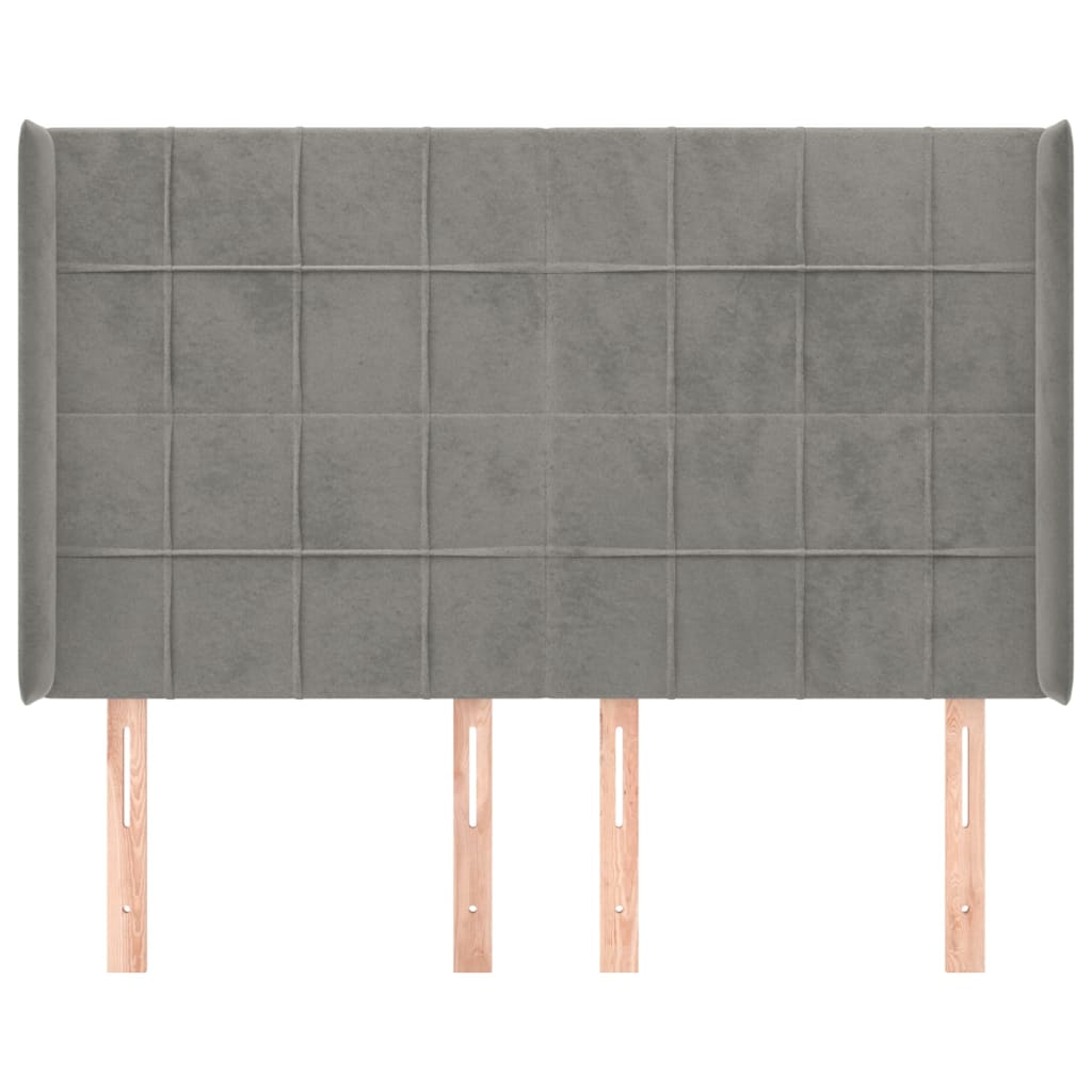 Kopfteil mit Ohren Dunkelblau 93x16x78/88 cm Samt