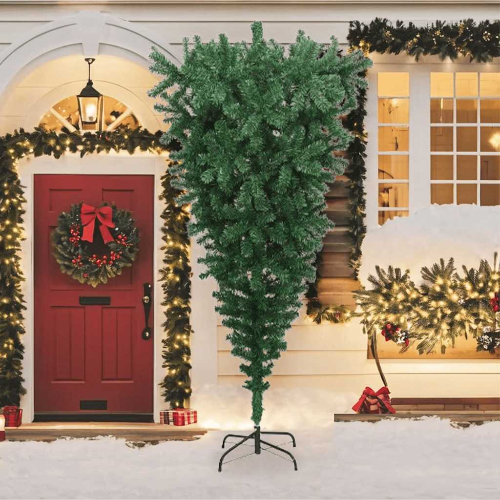 Künstlicher Weihnachtsbaum mit Ständer Umgekehrt Grün 120 cm