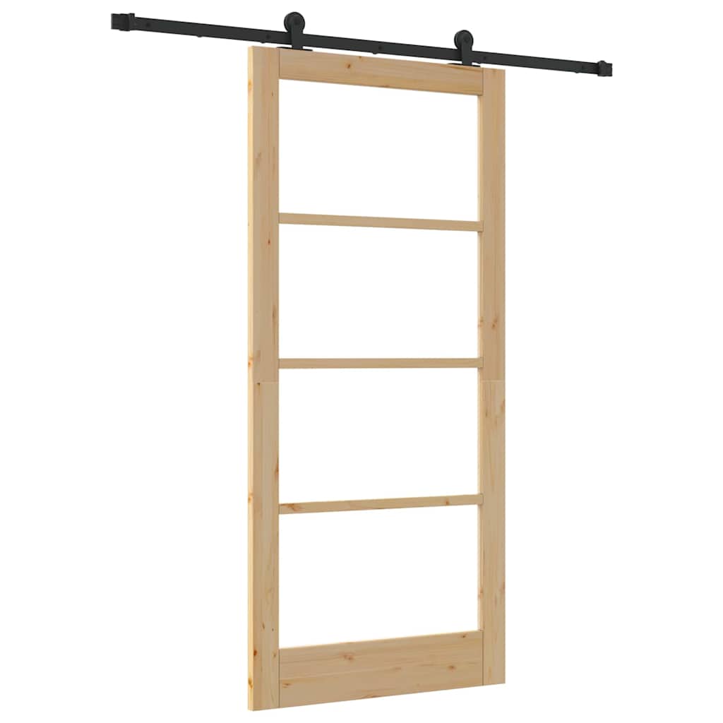 Schiebetür ORKDAL Natürlich und Schwarz 61 x 198,5 cm