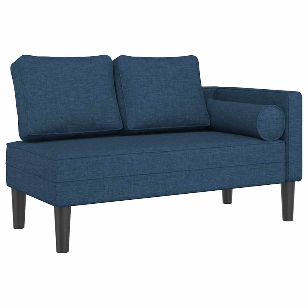Chaiselongue mit Kissen Hellgrau Stoff