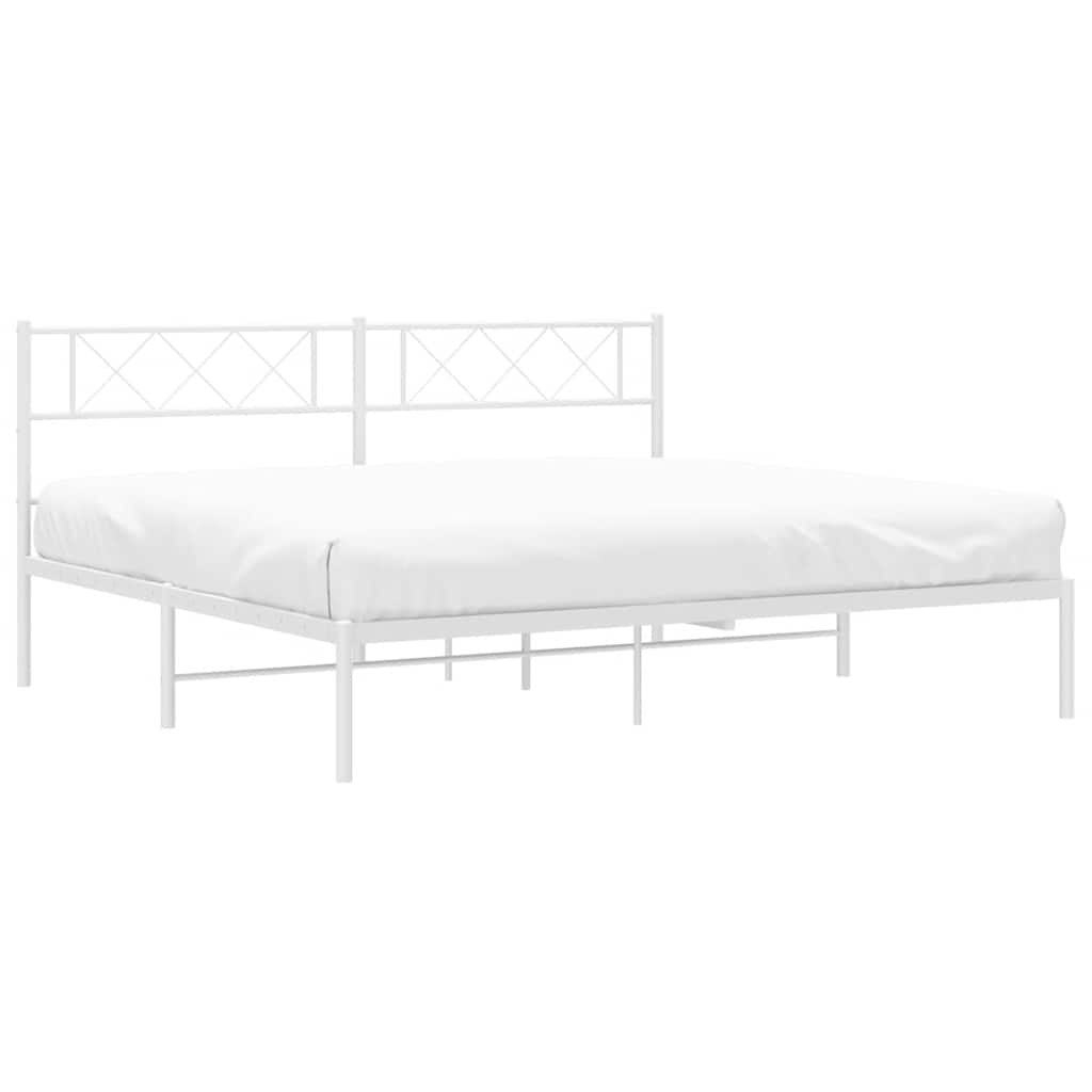 Bettgestell mit Kopfteil Metall Schwarz 100x190 cm