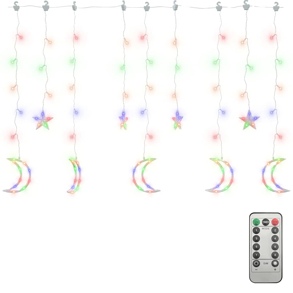 Lichterketten Stern und Mond Fernbedienung 138 LEDs Warmweiß