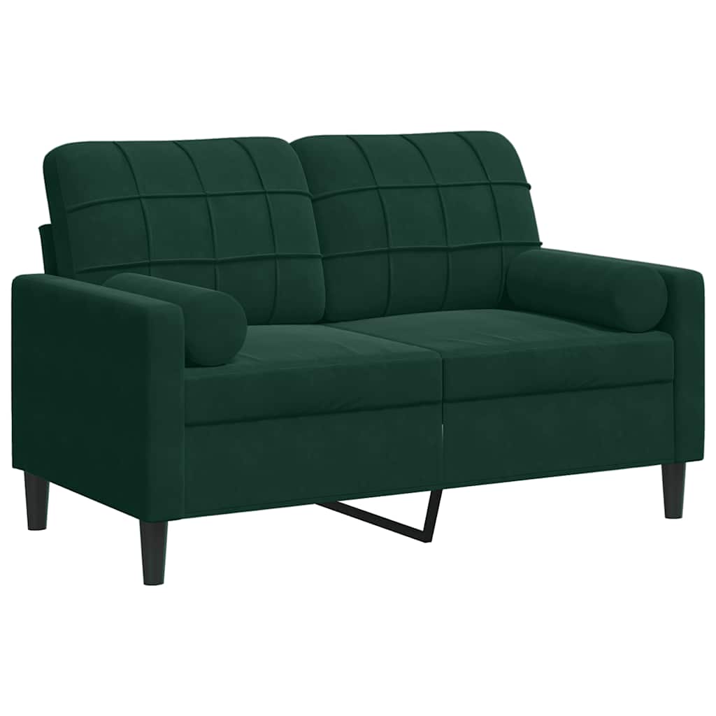 2-Sitzer-Sofa mit Zierkissen Hellgrau 120 cm Samt