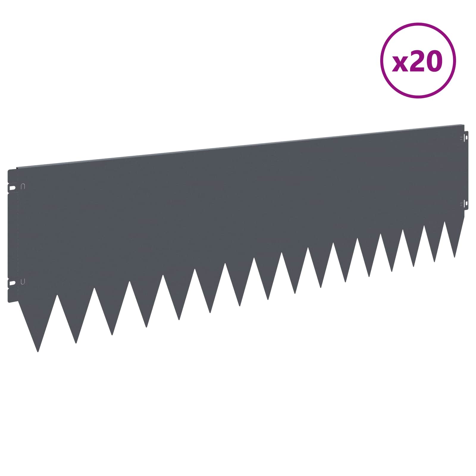 Raseneinfassung 10 pcs 103 x 10 cm Stahl Schwarz