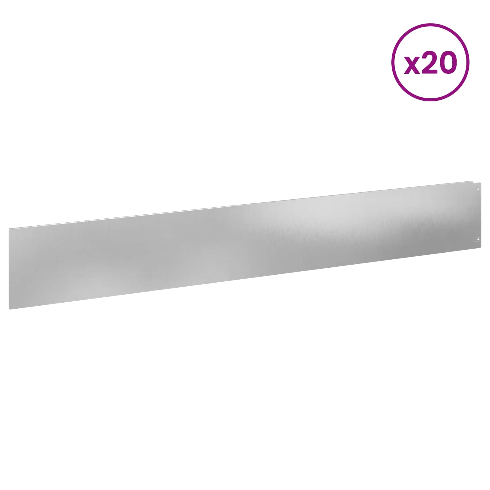 Raseneinfassung 10 pcs 100 x 12 cm Stahl Anthrazit