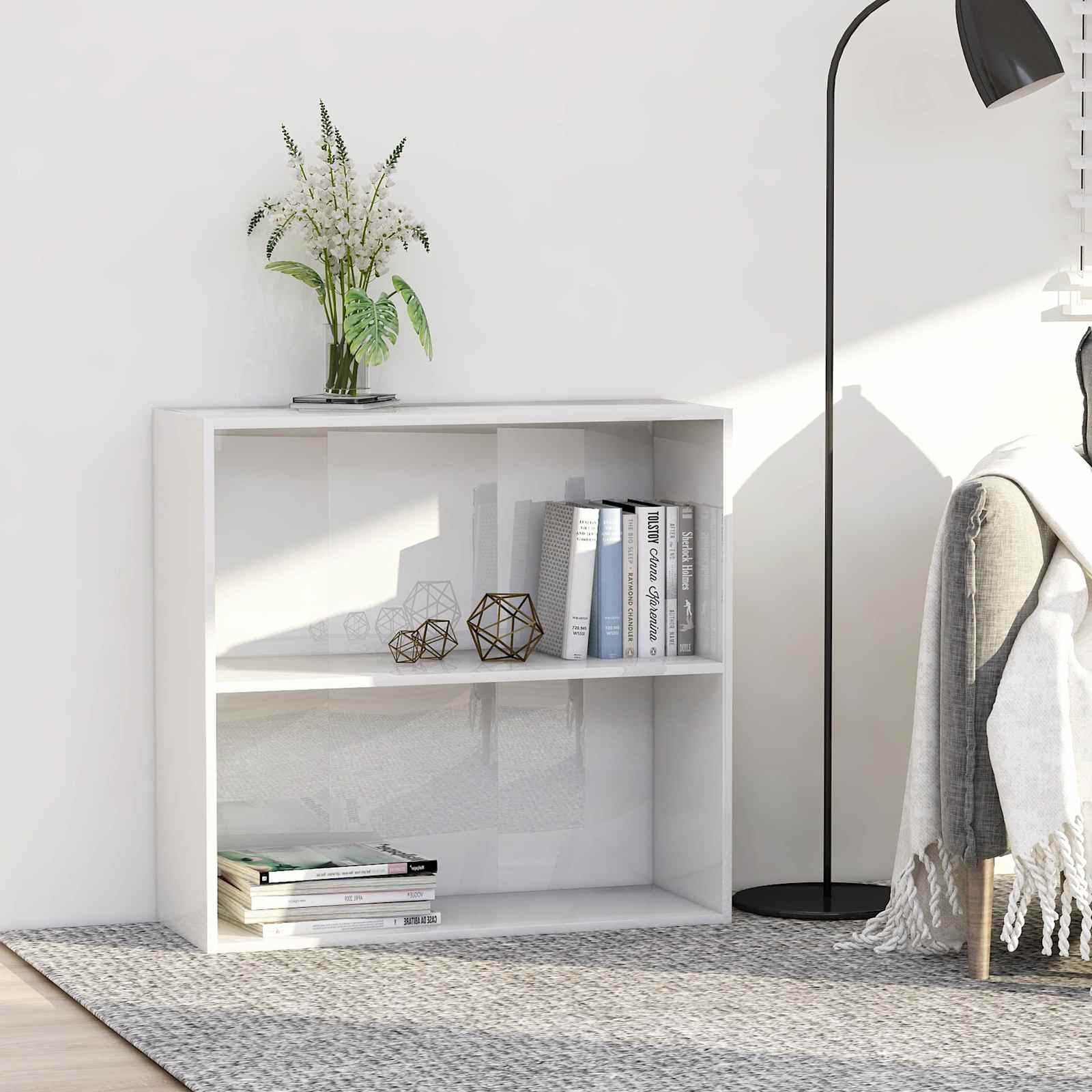 Bücherregal Schwarz Eichen-Optik 80x30x189 cm Holzwerkstoff