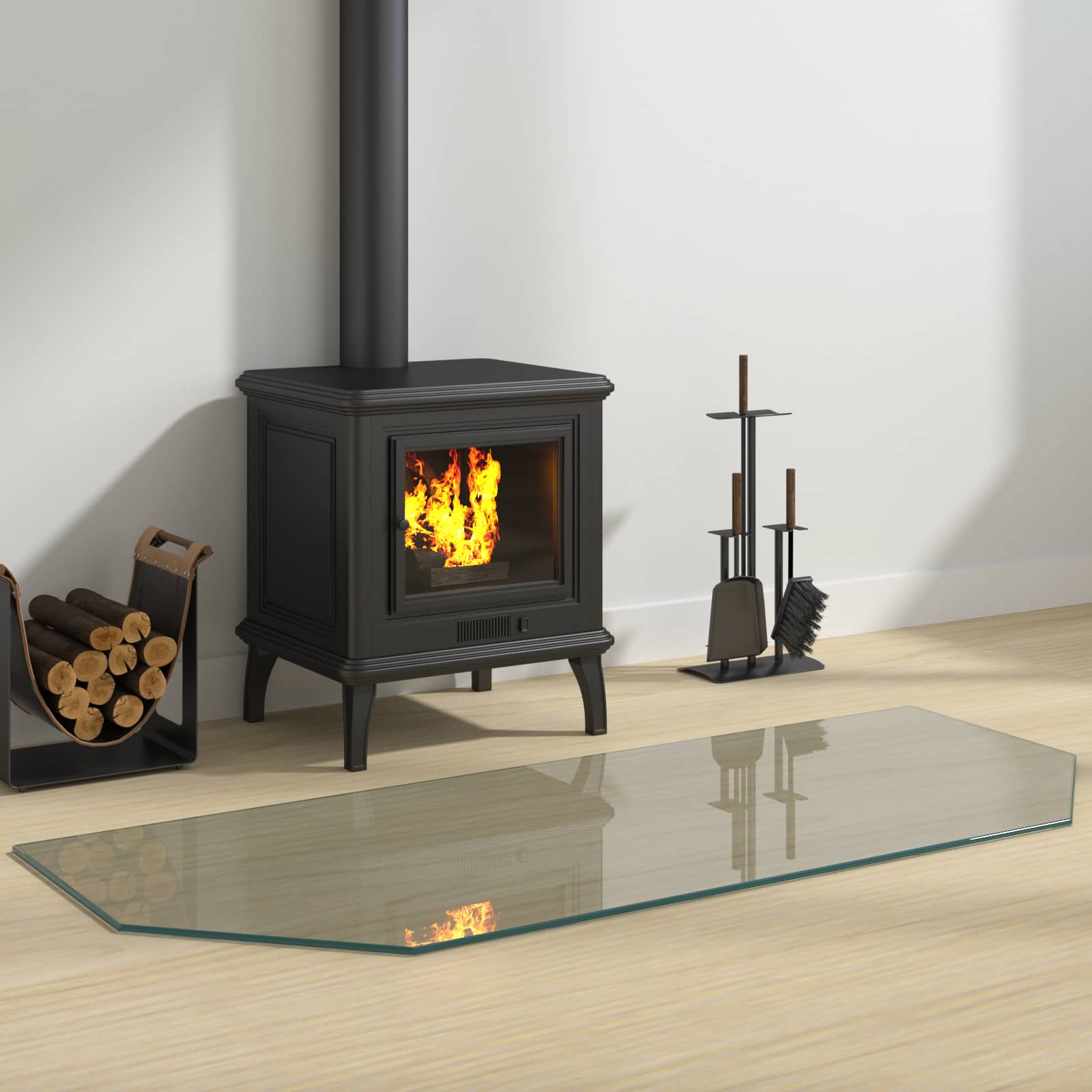 Feuerstelle Glasplatte Transparent 80 x 50 cm Glas