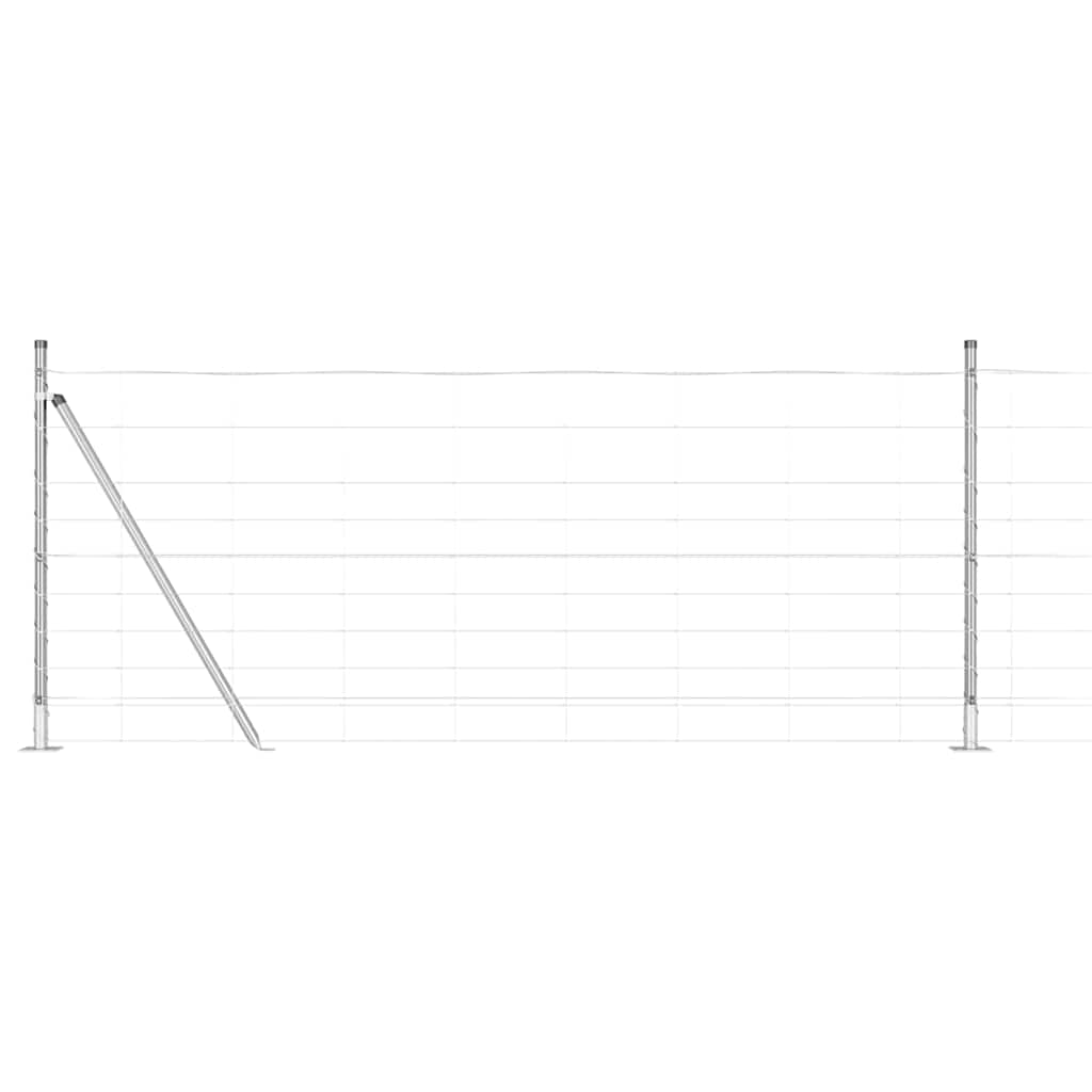Ground Fix Geschweißter Drahtzaun 25 x 0,8 m Silber Netz