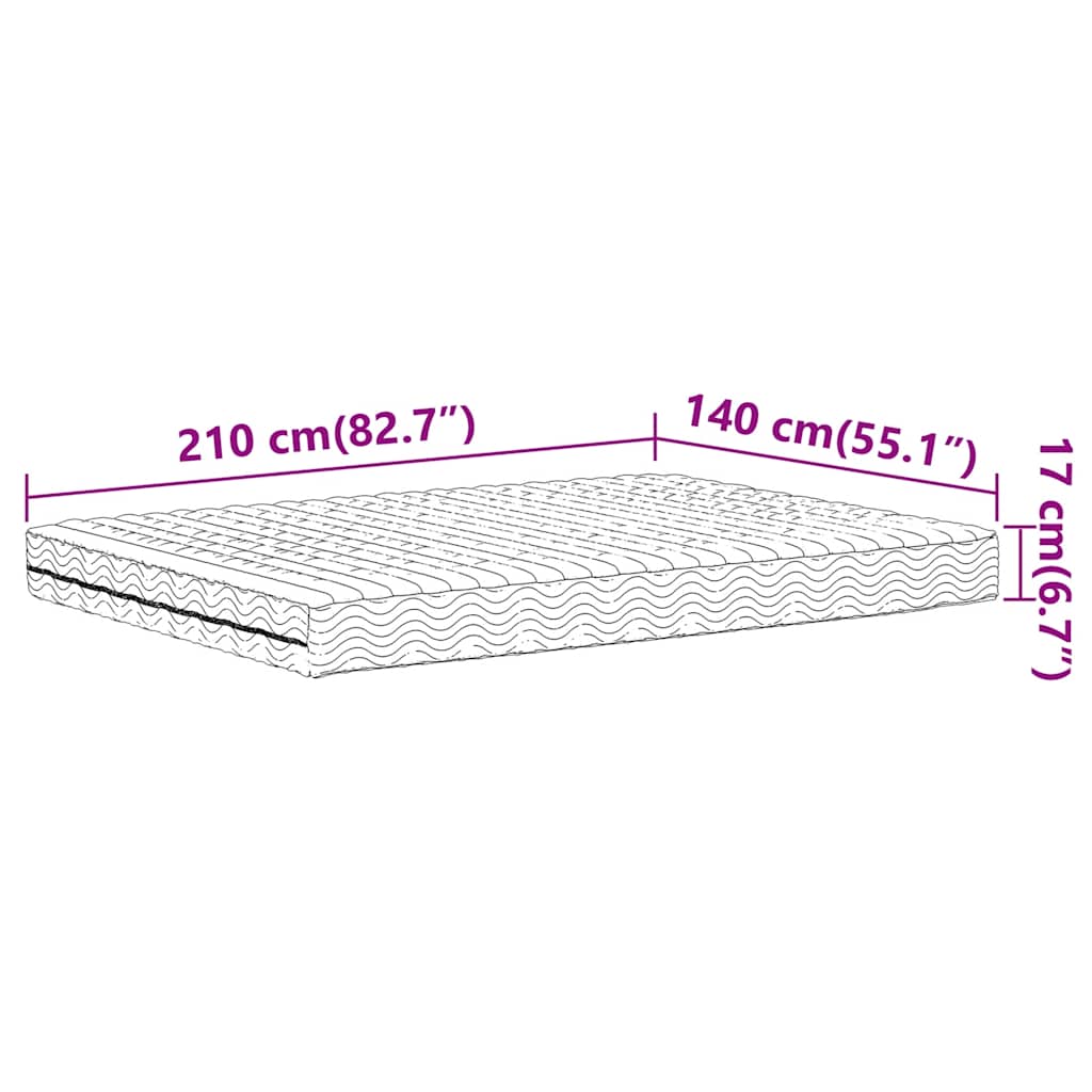 Schaumstoffmatratze Weiß 80x200 cm Härtegrad H2 H3