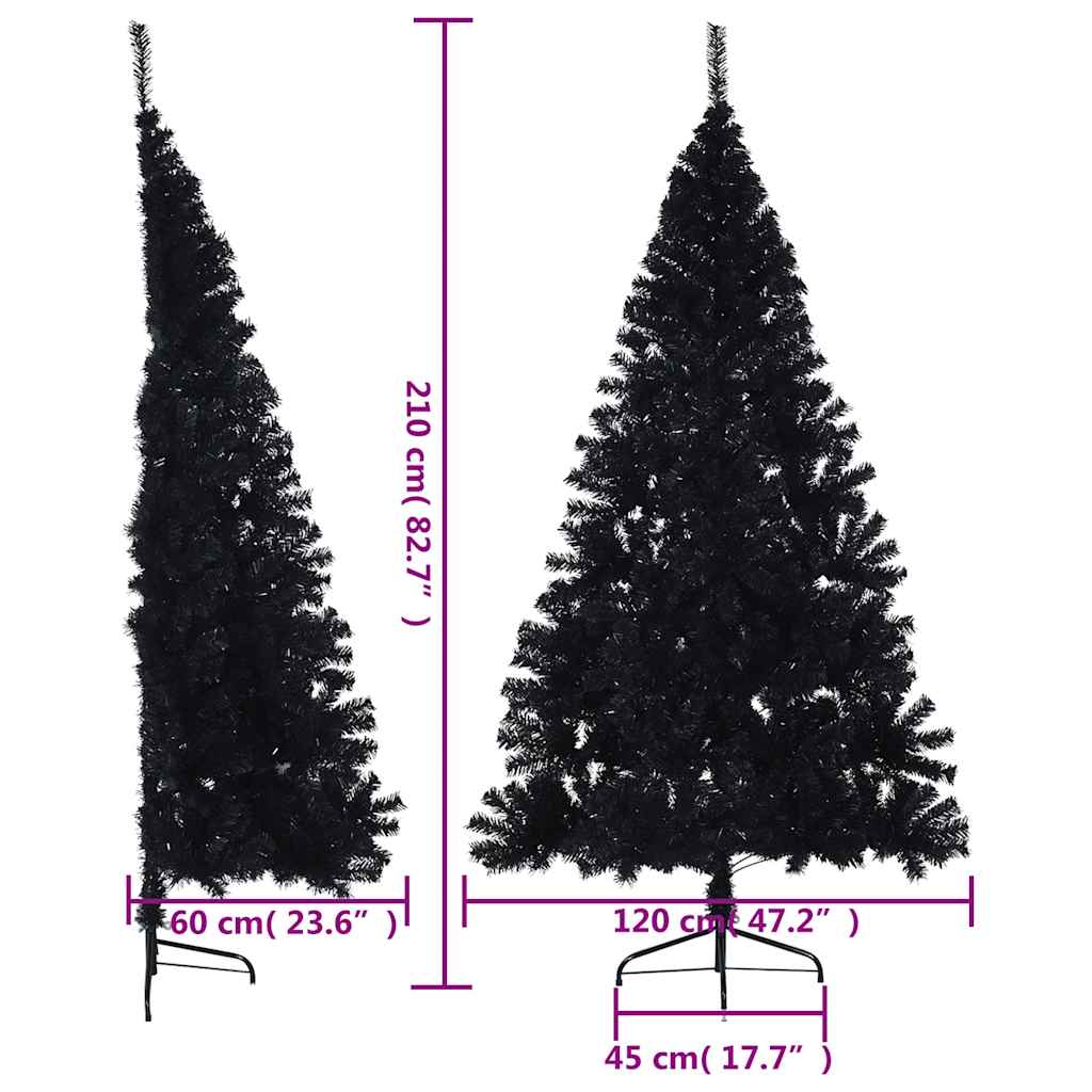 Künstlicher Halb-Weihnachtsbaum mit Ständer Grün 150 cm PVC