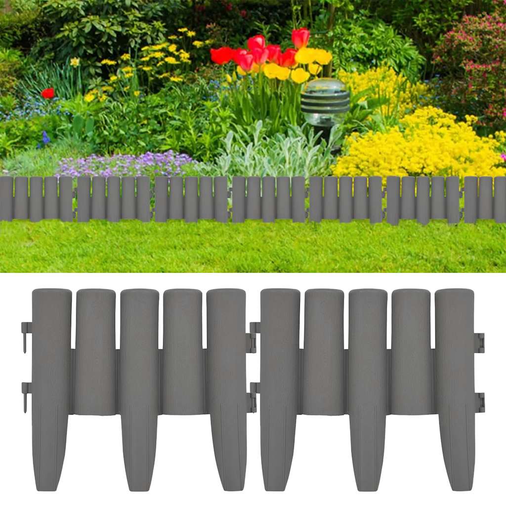 Rasenkanten 36 Stk. Grau 10 m PP