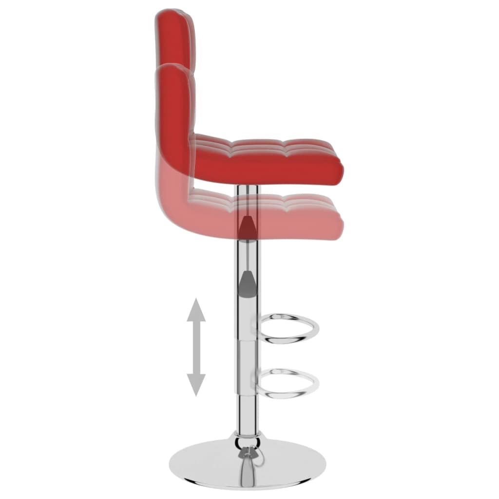 Barhocker 2 Stk. Weinrot Kunstleder