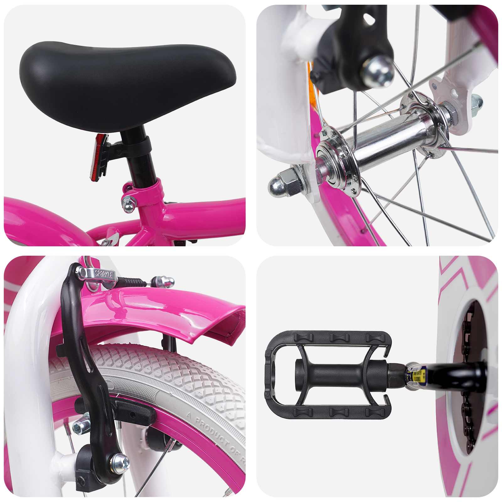 Kinderfahrrad 12 Zoll für 2-4 Jahre alt Rosa