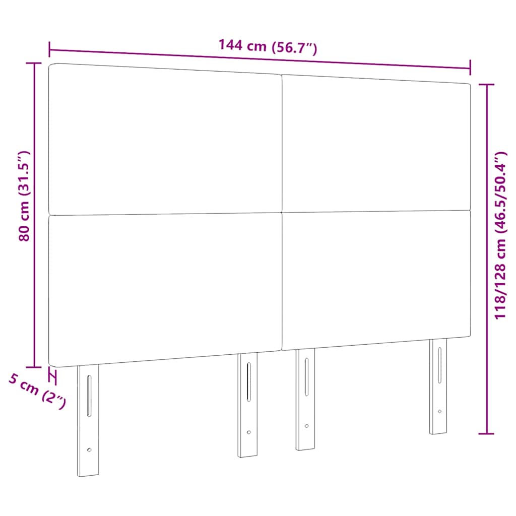Kopfteil Hellgrau 80 cm Cordstoff