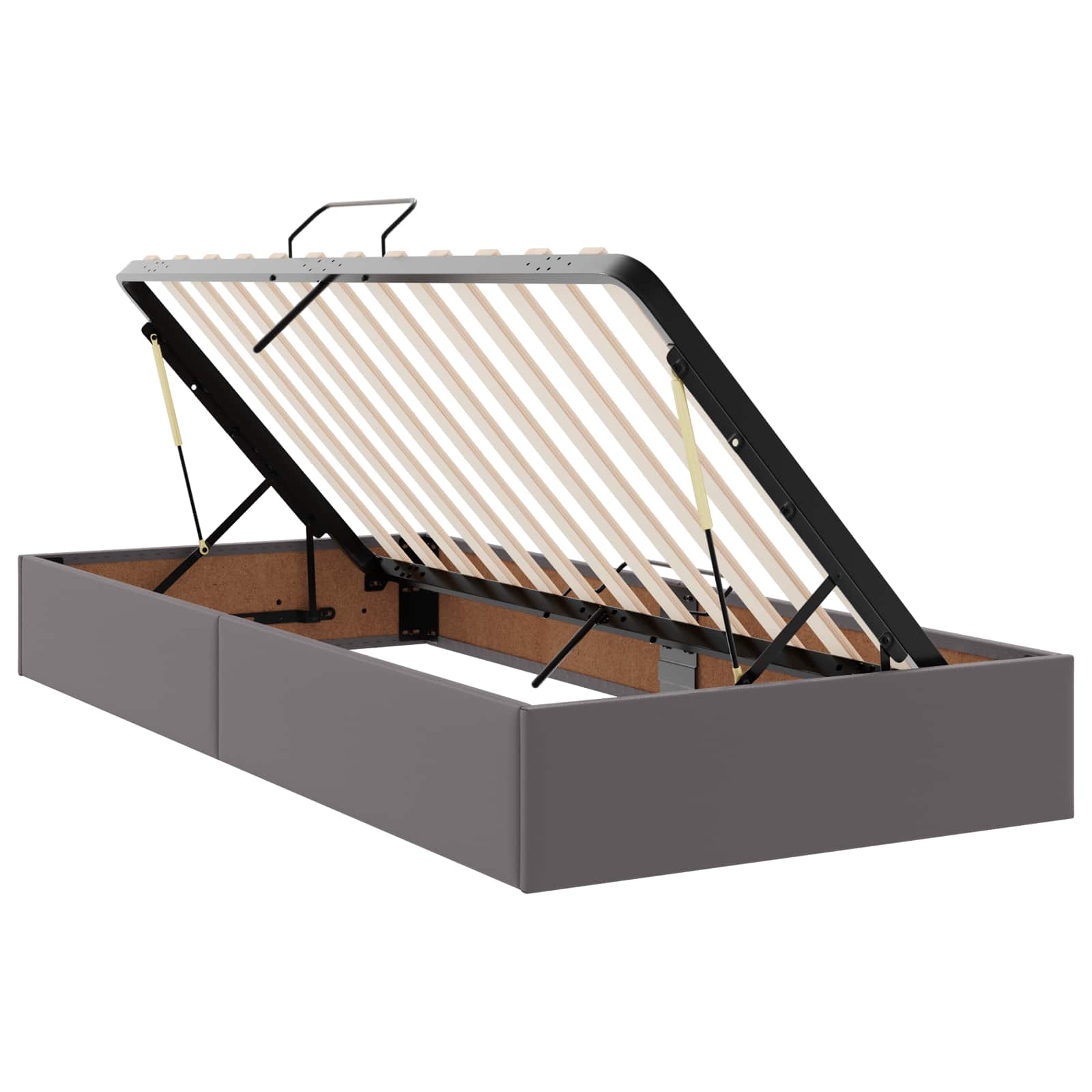 Bett mit Stauraum und LED Schwarz 180 x 200 cm Kunstleder