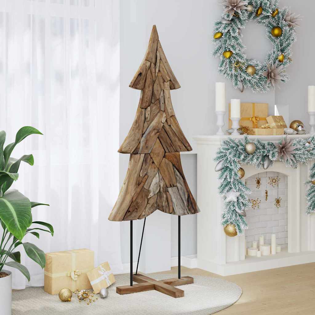 Weihnachtsbaum mit Ständer Braun 90 cm Massivholz Teak