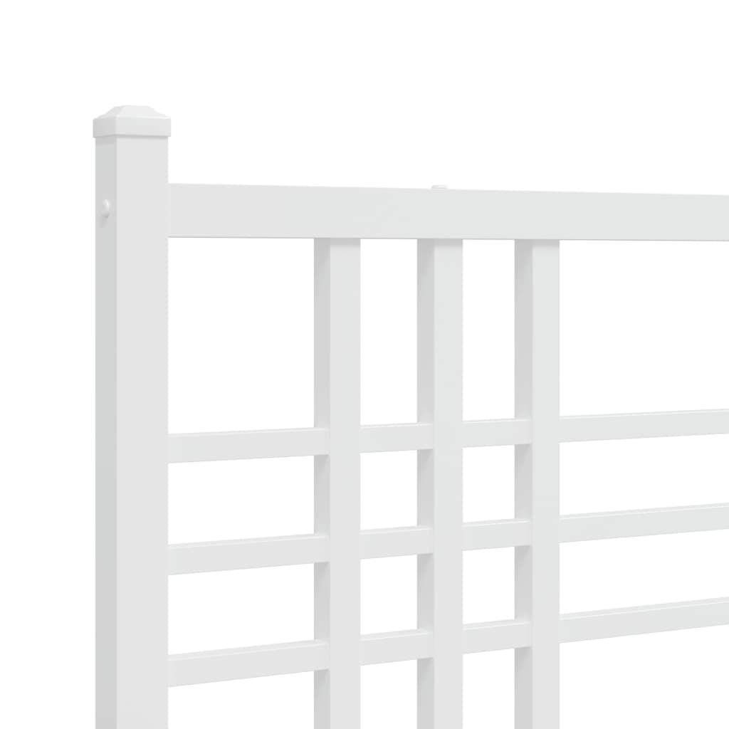 Bettgestell mit Kopf- und Fußteil Metall Schwarz 90x200 cm