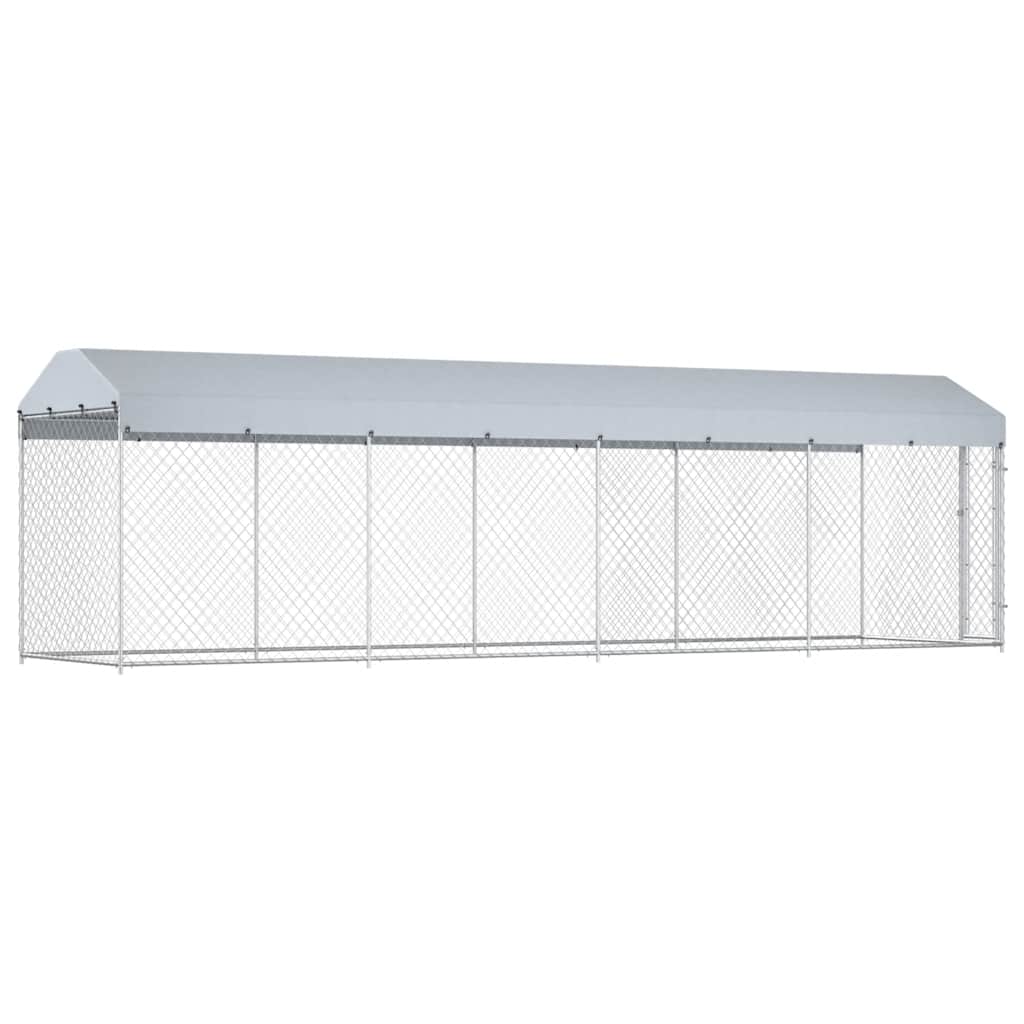 Outdoor-Hundezwinger mit Überdachung 382x192x225 cm
