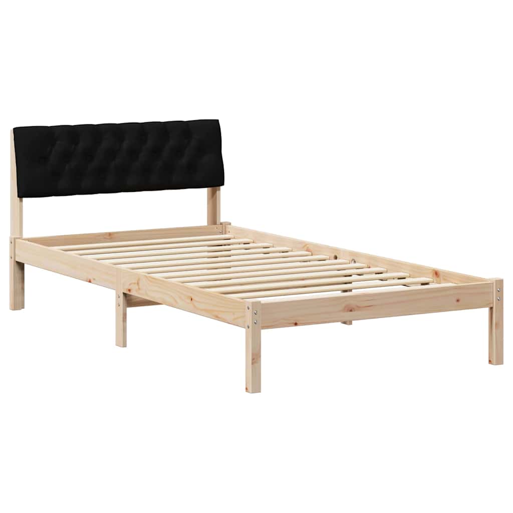 Bettgestell Braun und hellgrau 200 x 200 cm Massivholz Kiefer
