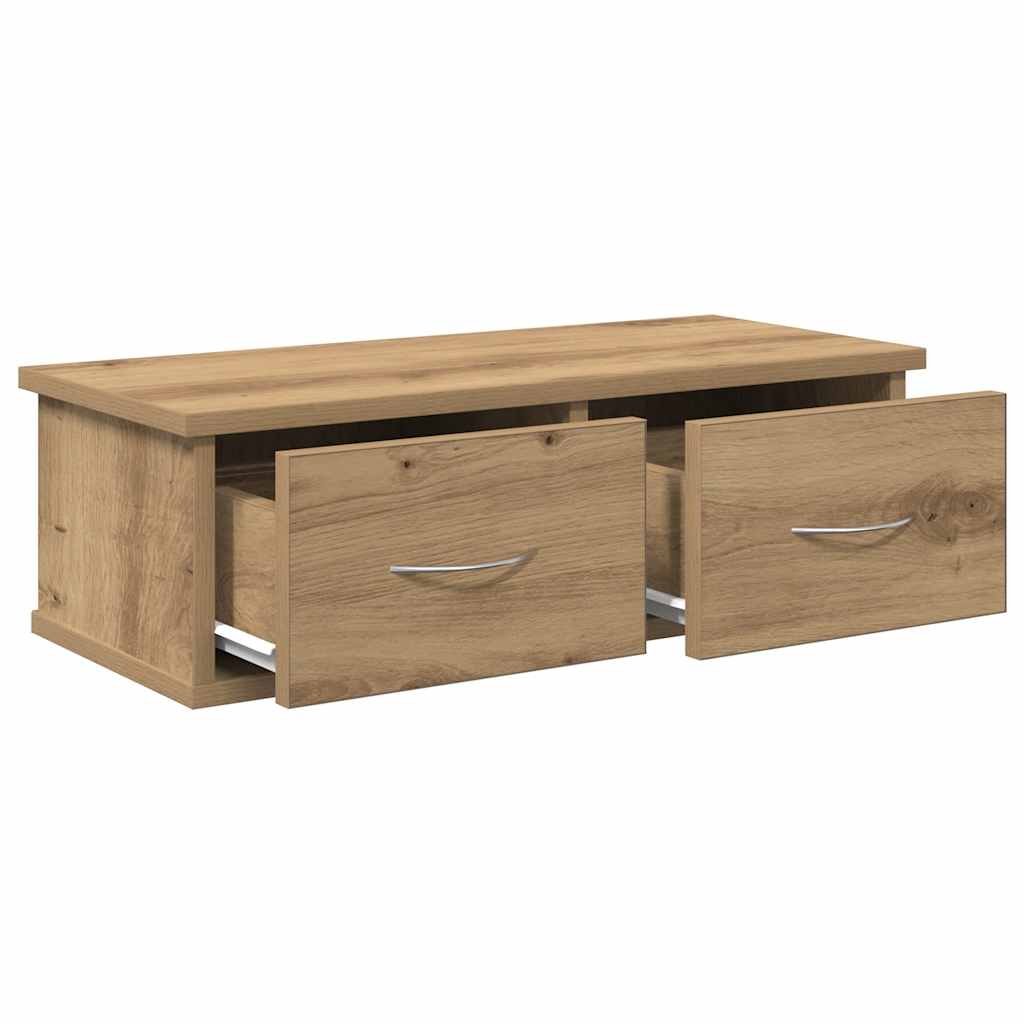 Wand-Schubladenregal Weiß 60x26x18,5 cm Holzwerkstoff