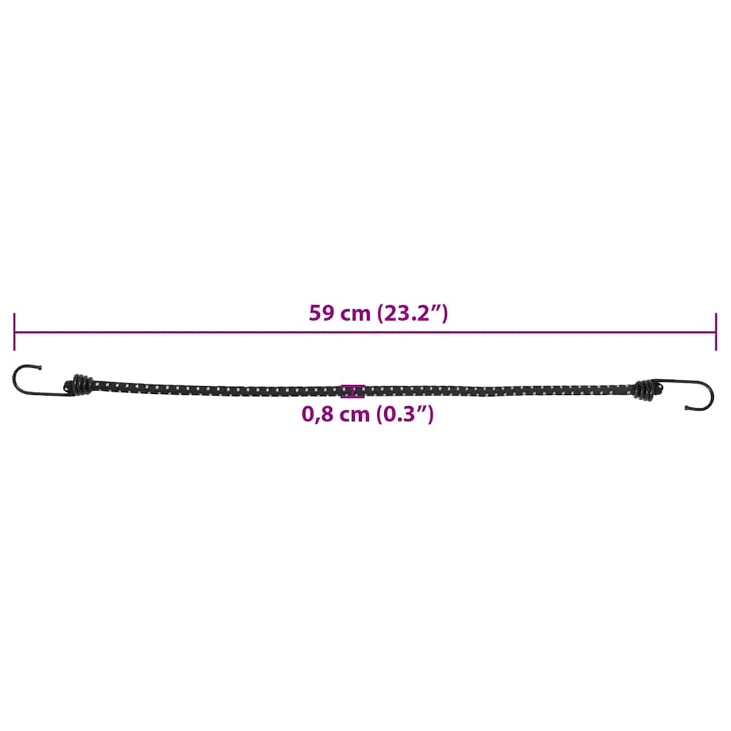 Gummiseile Reflektierend mit Haken 25 Stk. 38 cm