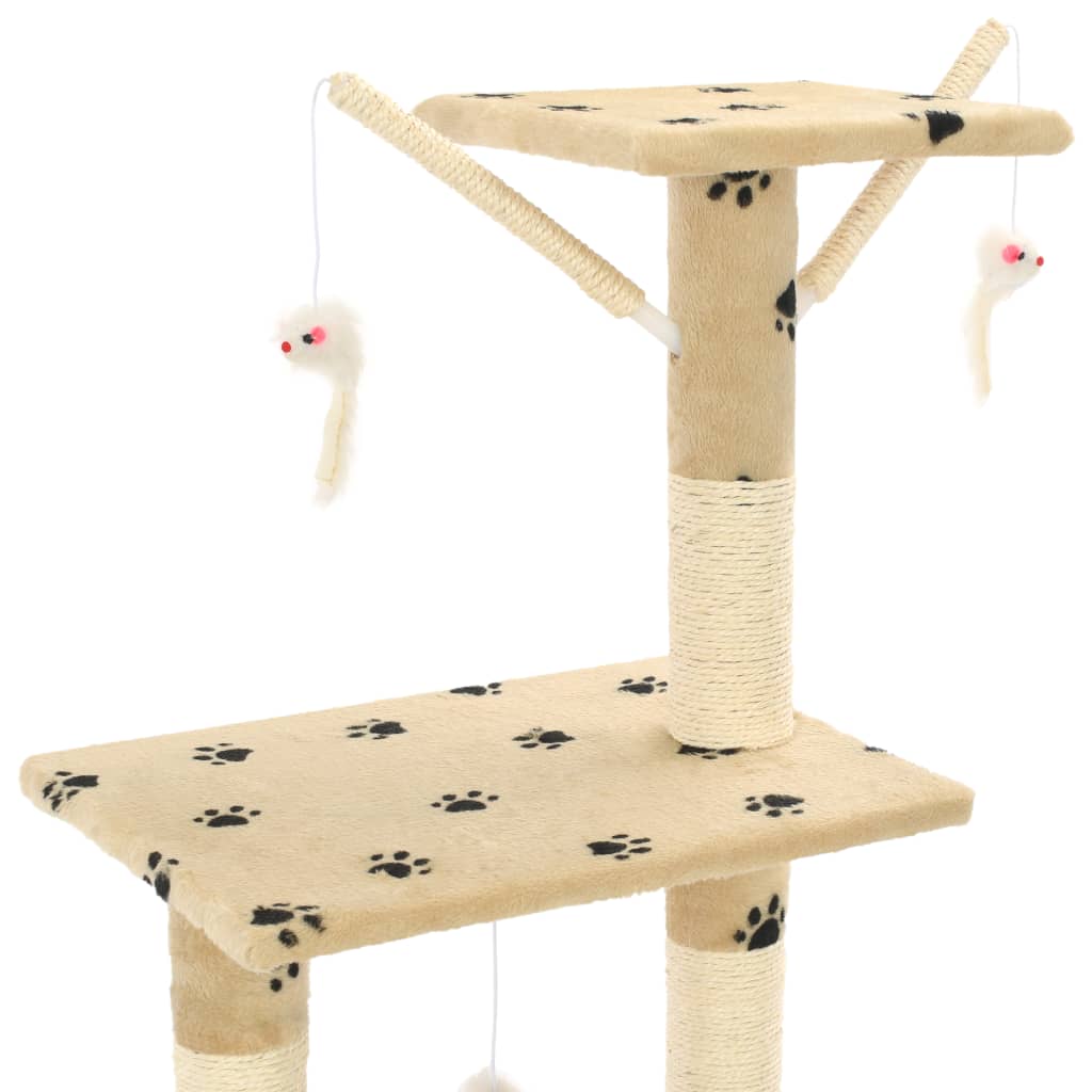 Katzen-Kratzbaum mit Sisal-Säulen 138 cm Grau