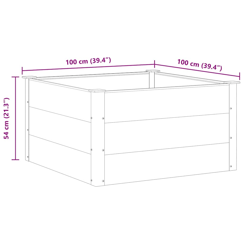 Garten-Hochbeet 200x50x54 cm WPC Grau