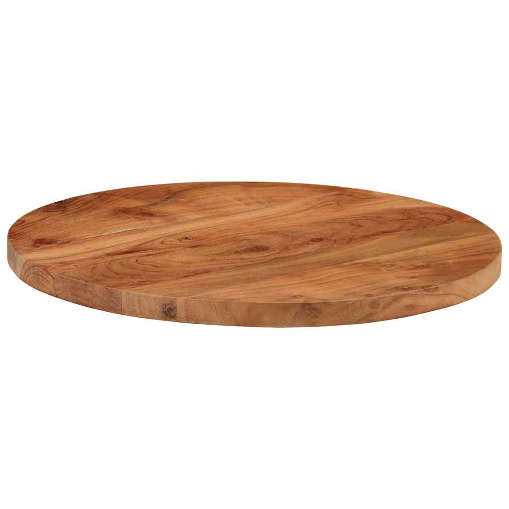 Tischplatte Ø 40x2,5 cm Rund Raues Massives Mangoholz