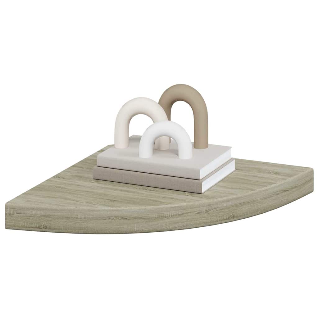 Schwebende Eckregale 2 Stk. Hochglanz-Weiß 25x25x3,8 cm MDF