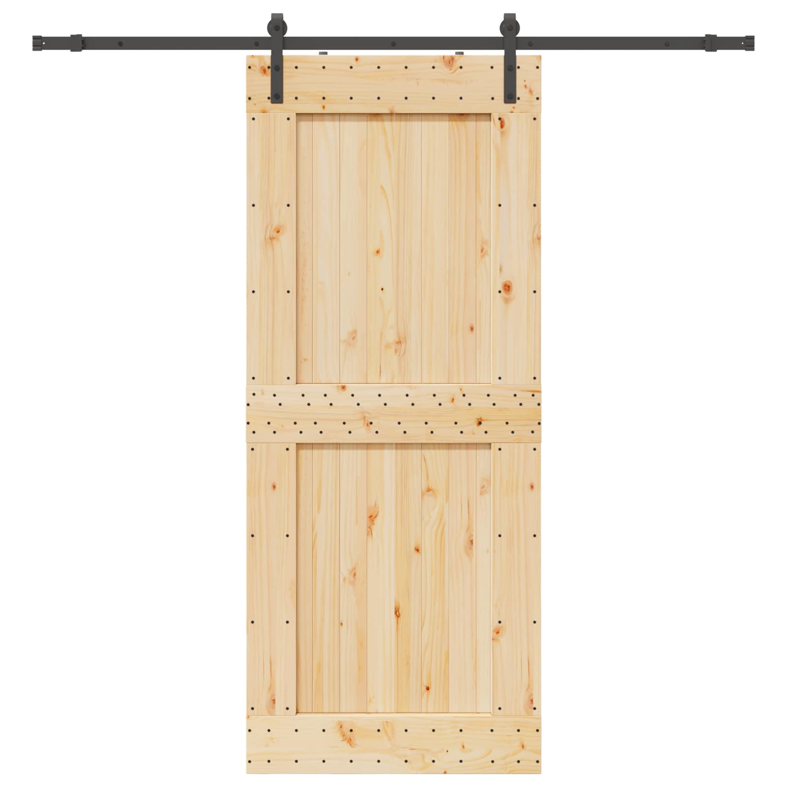 Schiebetür NARVIK Natürlich und Schwarz 70 x 210 cm (152,5 cm)