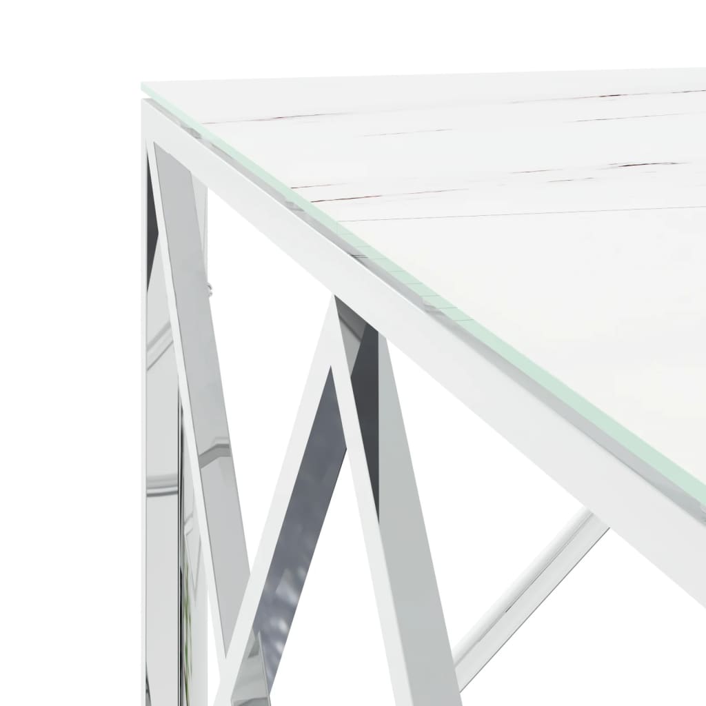 Couchtisch 80x80x40 cm Edelstahl und Glas