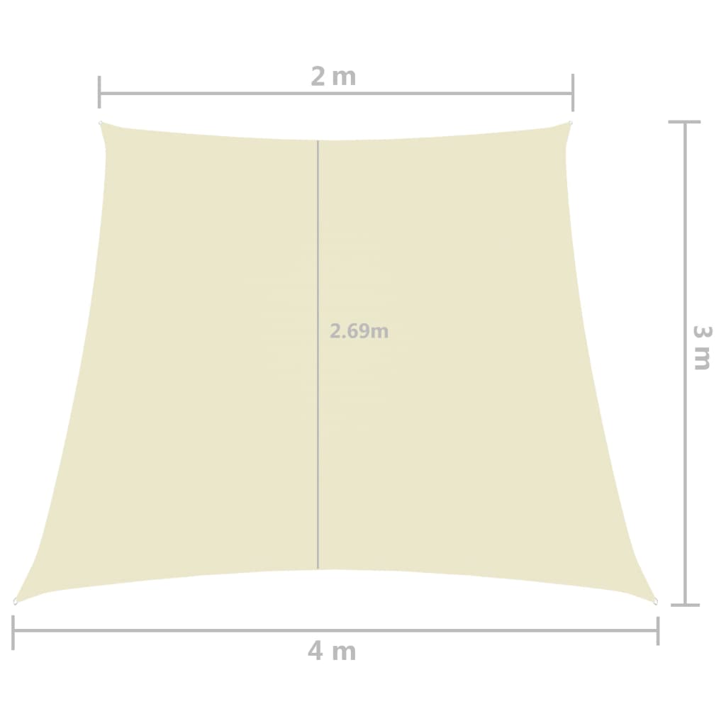 Sonnensegel Oxford-Gewebe Trapezförmig 2/4x3 m Beige