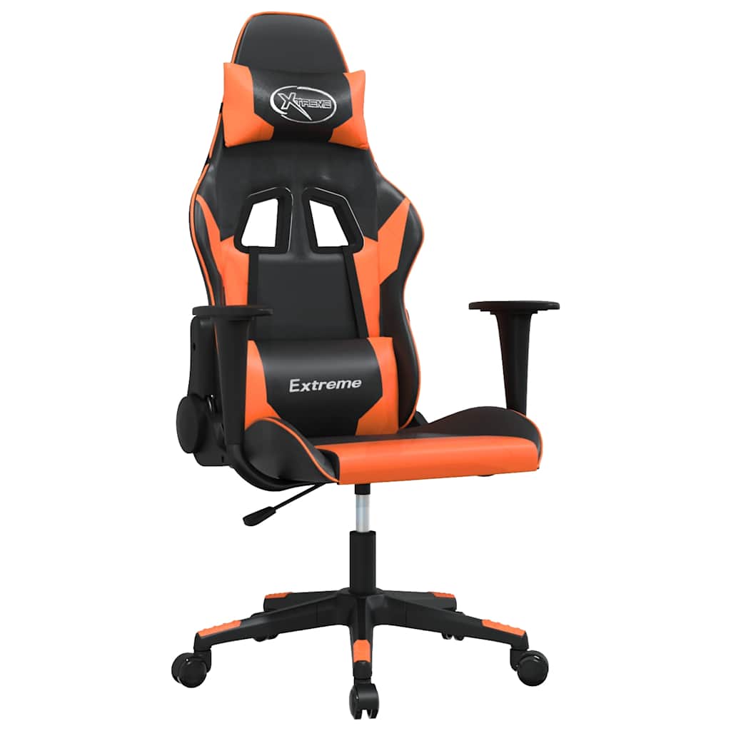 Gaming-Stuhl mit Massagefunktion Schwarz und Blau Kunstleder